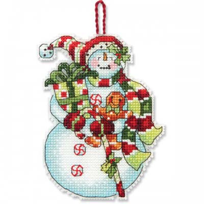 Набор для вышивания Dimensions Рождественские украшения Снеговик со сладостями №01 70-08915