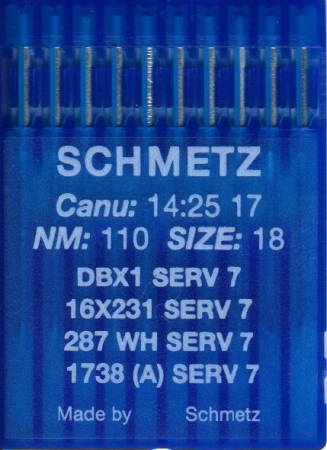 Швейные иглы для промышленных машин Schmetz DBx1 1738 SERV 7 R №100