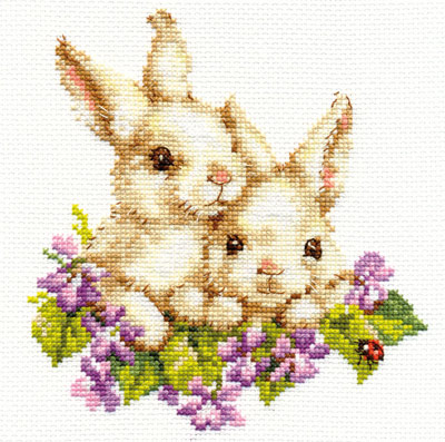 Набор для вышивания Алиса Крольчата №017 1-11 15х16см