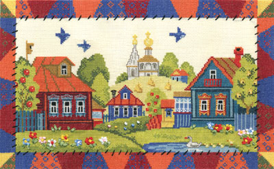 Набор для вышивания Panna Деревня Лужайкино ДЕ-1055