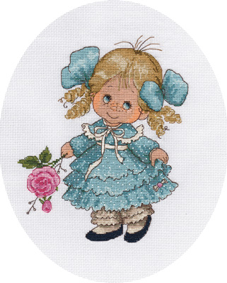 Набор для вышивания Кларт Девочка с розой 8-173
