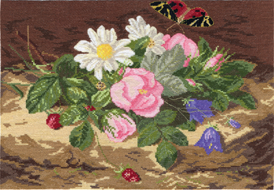Набор для вышивания Panna Букет цветов с бабочкой Ц-0420