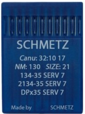 Швейные иглы для промышленных машин Schmetz 134-35 SERV 7 / 2134-35 / DPx35 / 32:10 17 №90