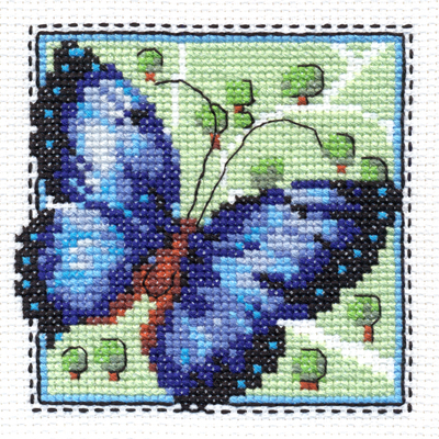 Набор для вышивания Кларт Бабочка синяя 1-032