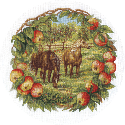 Набор для вышивания Panna Кони в яблоках Ж-1453