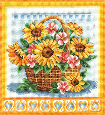 Набор для вышивания Panna Корзинка с цветами Ц-1093