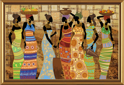 Набор для вышивания Нова Слобода Африканские красавицы ДК №06 1038 76x50см