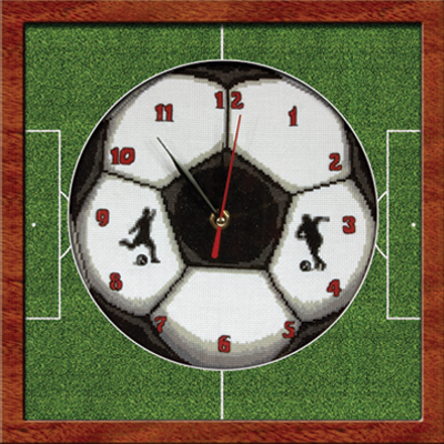 Набор для вышивания Panna Часы Футбольный мяч Ч-1394