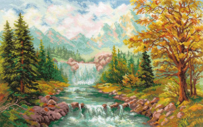 Набор для вышивания Алиса Горный водопад №063 3-09 41х26см