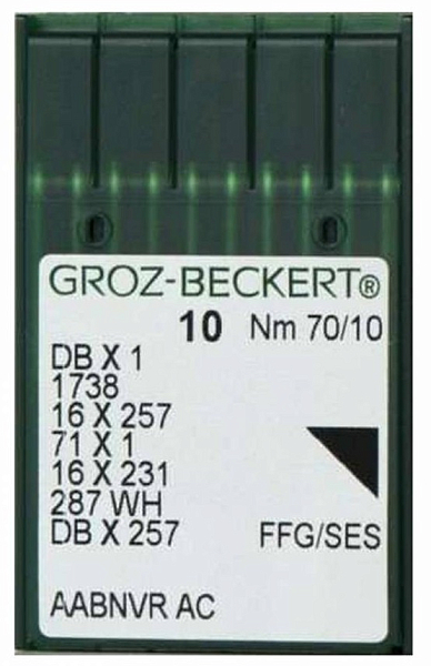 Швейные иглы для промышленных машин Groz-Beckert DBx1 SES №65/9 (1738/16x257/FFG)