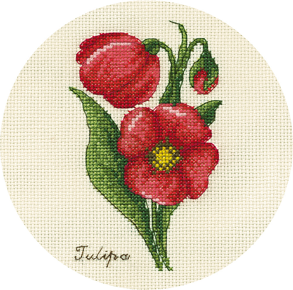 Набор для вышивания Panna Букетик тюльпанов Ц-1809