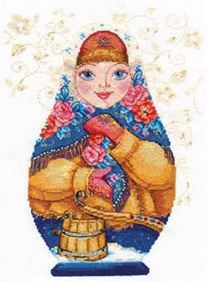 Набор для вышивания Алиса Матрешка Зимняя краса №098 6-07 19х26см