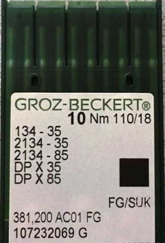Швейные иглы для промышленных машин Groz Beckert DPx35 FFG SES 134x35 №80 12