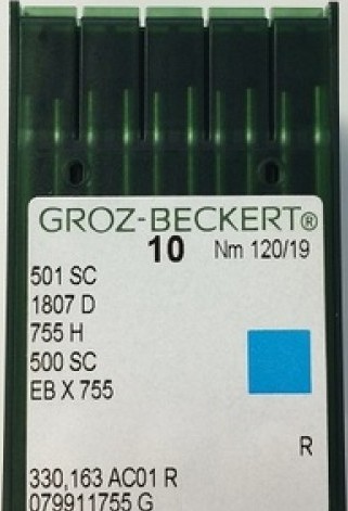 Швейные иглы для промышленных машин Groz Beckert EBx755 1807D №80 12