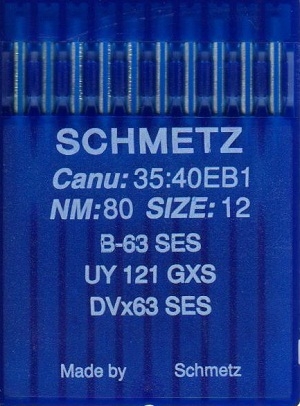 Швейные иглы для промышленных машин Schmetz Bx63 DVx63 SES №80