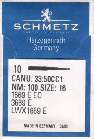 Швейные иглы для промышленных машин Schmetz 1669 E EO LWx1669E R №90
