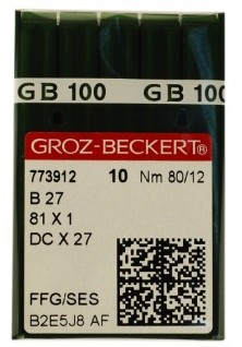 Швейные иглы для промышленных машин Groz Beckert DCx27 FFG SES Bx27FFG №120 19