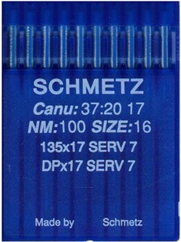 Швейные иглы для промышленных машин Schmetz 135x17 SERV 7 / DPx17 / 37:20 17 №80