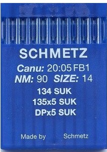 Швейные иглы для промышленных машин Schmetz DPx5 134 SUK №90