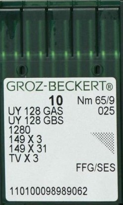 Швейные иглы для промышленных машин Groz Beckert UY 128 GAS FFG SES №80 12