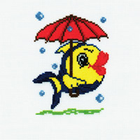 Набор для вышивания Panna Рыбка с зонтиком Д-0008