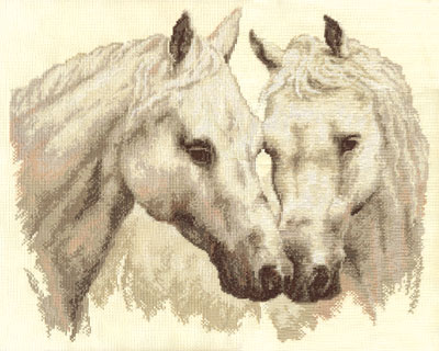 Набор для вышивания Panna Пара белых лошадей Ж-1066