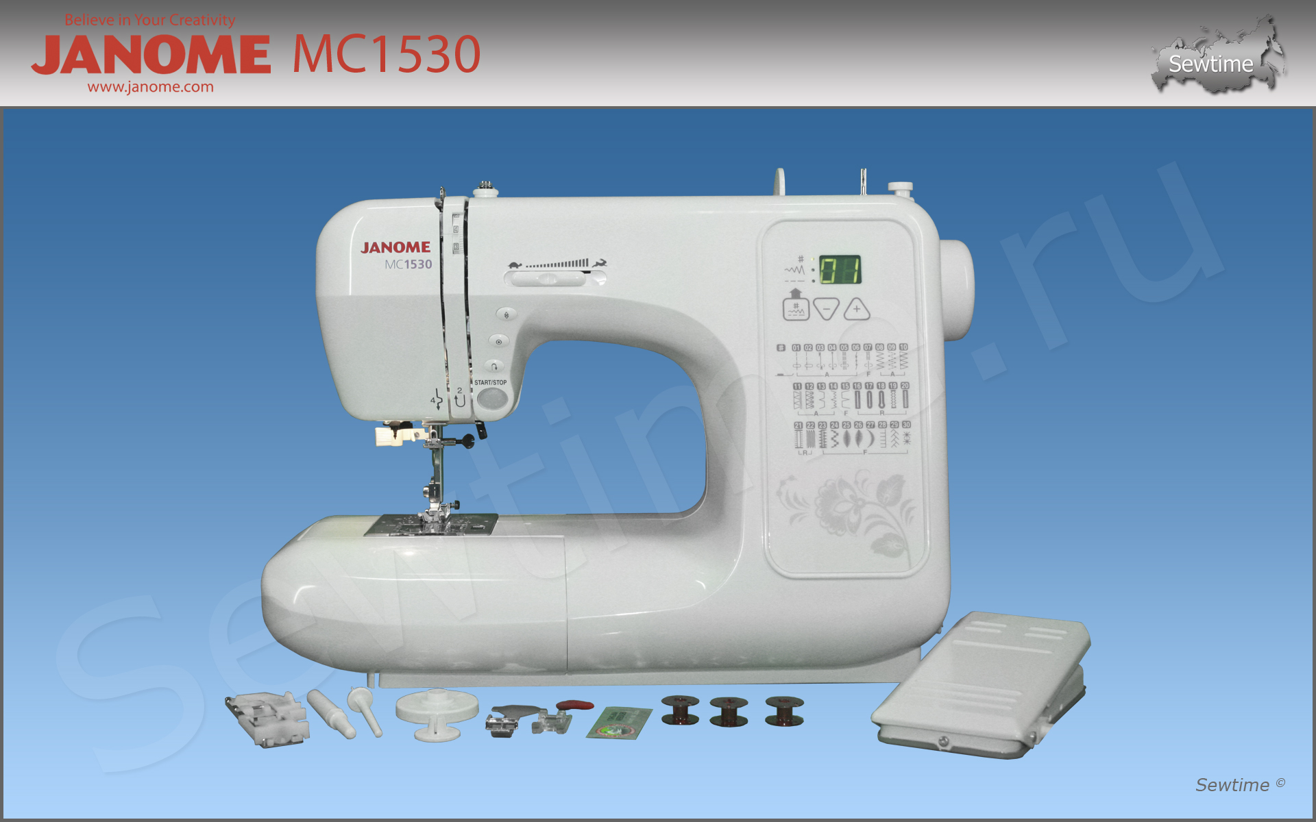 Швейная машина Janome Memory Craft 1530 (MC 1530) купить по хорошей цене в  Sewtime