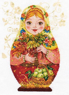 Набор для вышивания Алиса Матрешка Осенняя краса №098 6-06 19х26см