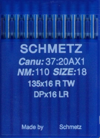 Швейные иглы для промышленных машин Schmetz DPx16 135х16 TW №160 (37:20AX1)