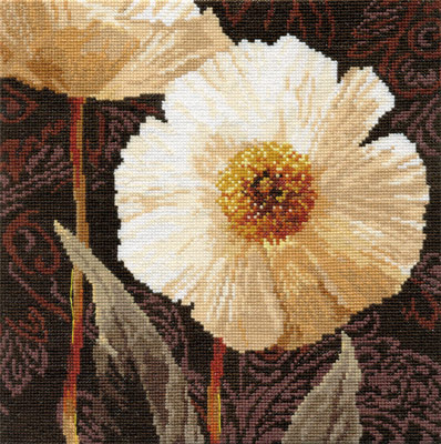 Набор для вышивания Алиса Белые цветы: Открытый свету №057 2-16 25х25см
