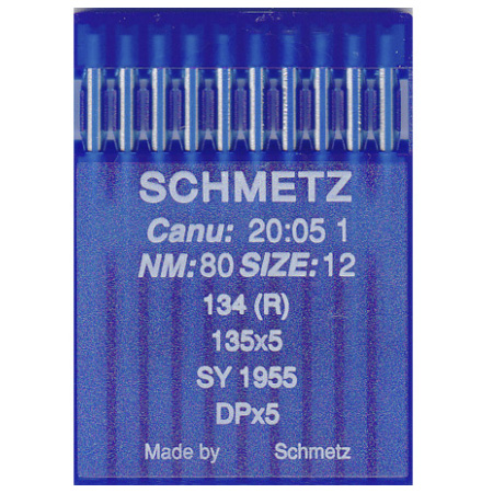 Швейные иглы для промышленных машин Schmetz 134 LR / 134 KK LR / 135x8 R TW / PFx134 LR / 20:05AX1 №100