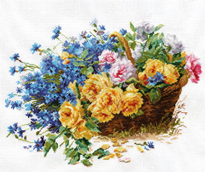 Набор для вышивания Алиса Розы и васильки №056 2-27 40х30см