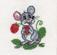 Набор для вышивания Panna Мышка с земляникой Д-0106