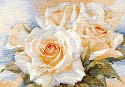 Набор для вышивания Алиса Белые розы №093 2-32 40х27см