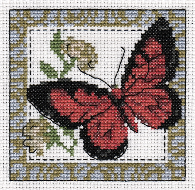 Набор для вышивания Кларт Бабочка бордовая 5-057