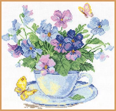 Набор для вышивания Алиса Утренние цветы №042 2-01 24х24см