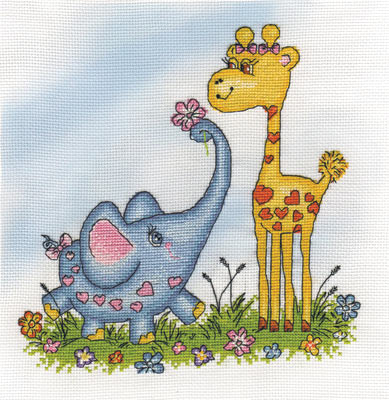 Набор для вышивания Кларт Жираф и слоник 8-155