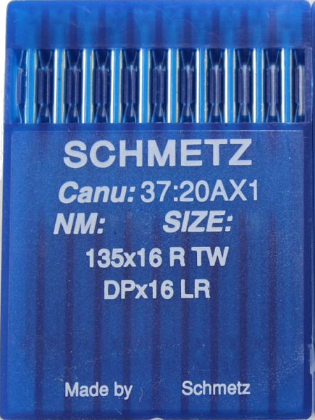Швейные иглы для промышленных машин Schmetz DPx16 135х16 TW №110 (37:20AX1)