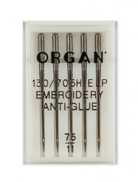 Иглы Organ для вышивки Anti-Glue 5/75 130/705H-ELP