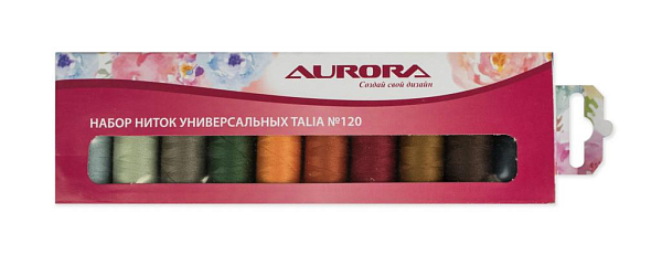 Набор ниток Aurora AU-1203, 10x200, Talia, №120