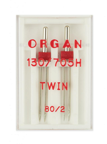 Иглы Organ двойные 2-80/2 130/705H