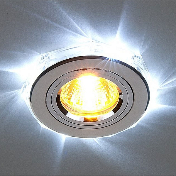 Встраиваемый светильник с двойной подсветкой Elektrostandard 2020 MR16 хром/белый 4690389007491