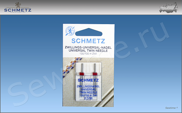Иглы Schmetz 70:20.2.DCS стандарт двойные 130/705H-ZWI №80/2, 2 шт