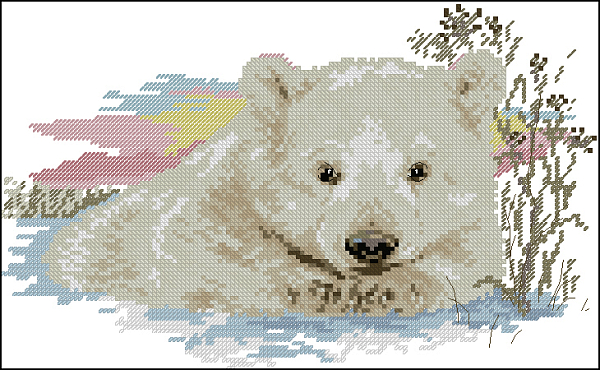 Набор для вышивания Алиса Северный медвежонок №074 1-19 27x16см